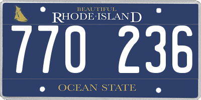 RI license plate 770236