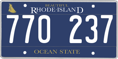 RI license plate 770237