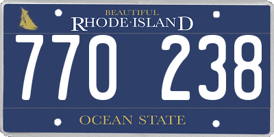RI license plate 770238
