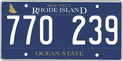 RI license plate 770239