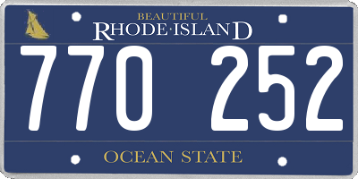 RI license plate 770252