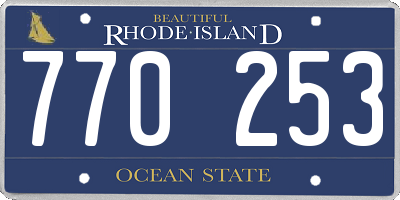 RI license plate 770253