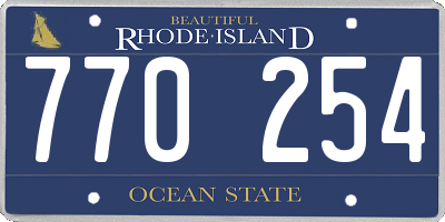 RI license plate 770254