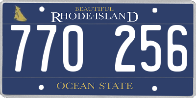 RI license plate 770256