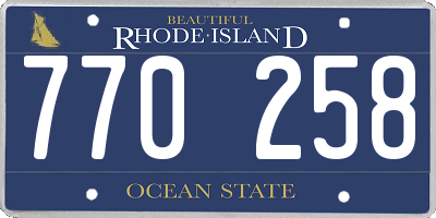 RI license plate 770258
