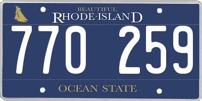 RI license plate 770259