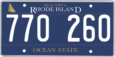 RI license plate 770260