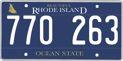 RI license plate 770263