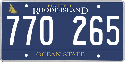 RI license plate 770265