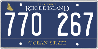 RI license plate 770267