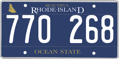 RI license plate 770268