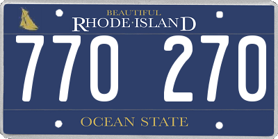 RI license plate 770270