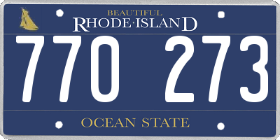 RI license plate 770273