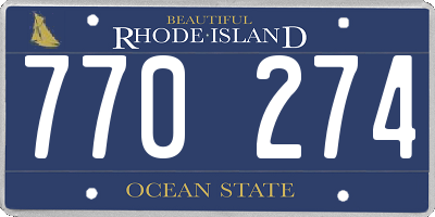RI license plate 770274