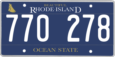 RI license plate 770278