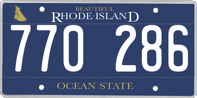RI license plate 770286