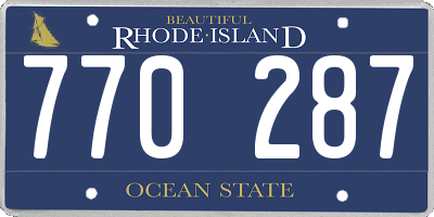 RI license plate 770287