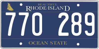 RI license plate 770289