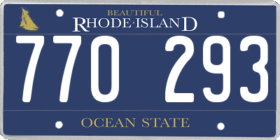 RI license plate 770293