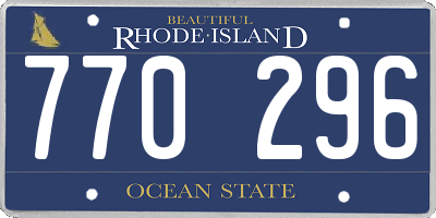 RI license plate 770296