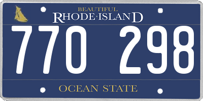 RI license plate 770298