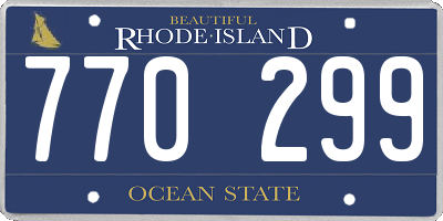 RI license plate 770299