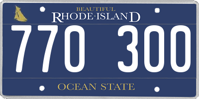 RI license plate 770300