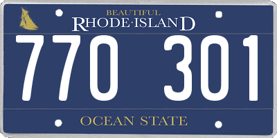 RI license plate 770301