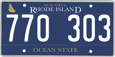 RI license plate 770303