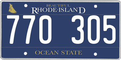 RI license plate 770305