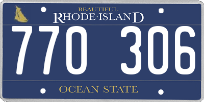 RI license plate 770306