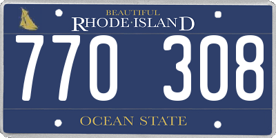 RI license plate 770308