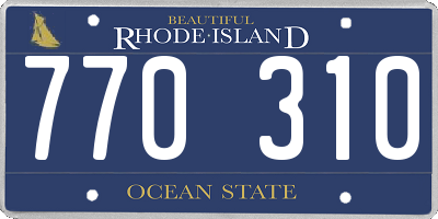RI license plate 770310