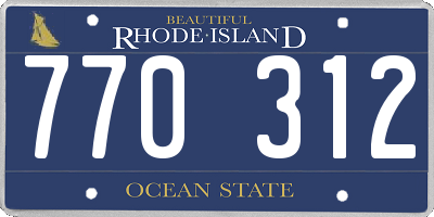 RI license plate 770312