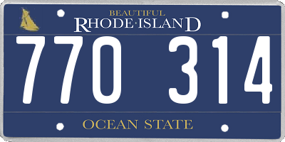 RI license plate 770314