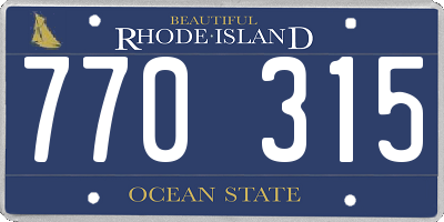 RI license plate 770315