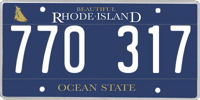 RI license plate 770317