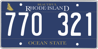 RI license plate 770321