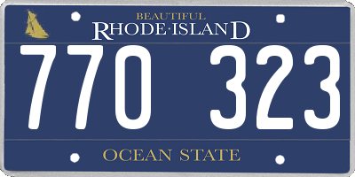 RI license plate 770323