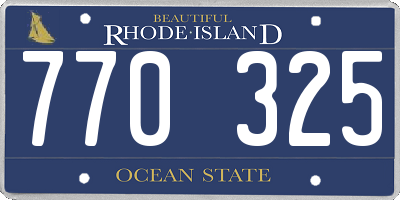 RI license plate 770325