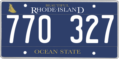 RI license plate 770327