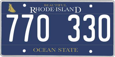 RI license plate 770330
