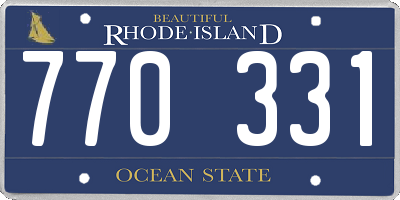 RI license plate 770331