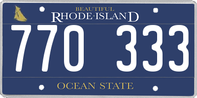 RI license plate 770333