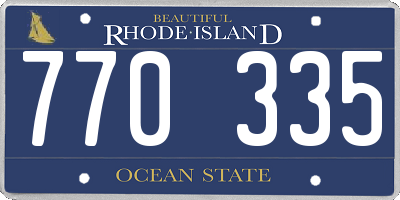 RI license plate 770335