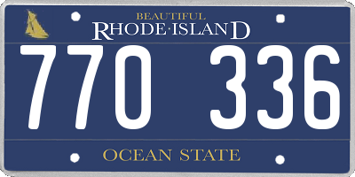 RI license plate 770336