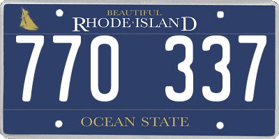 RI license plate 770337
