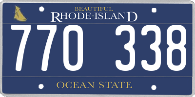RI license plate 770338
