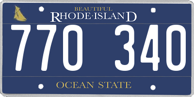 RI license plate 770340