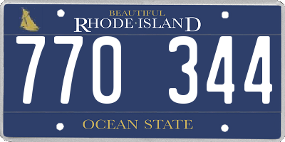 RI license plate 770344